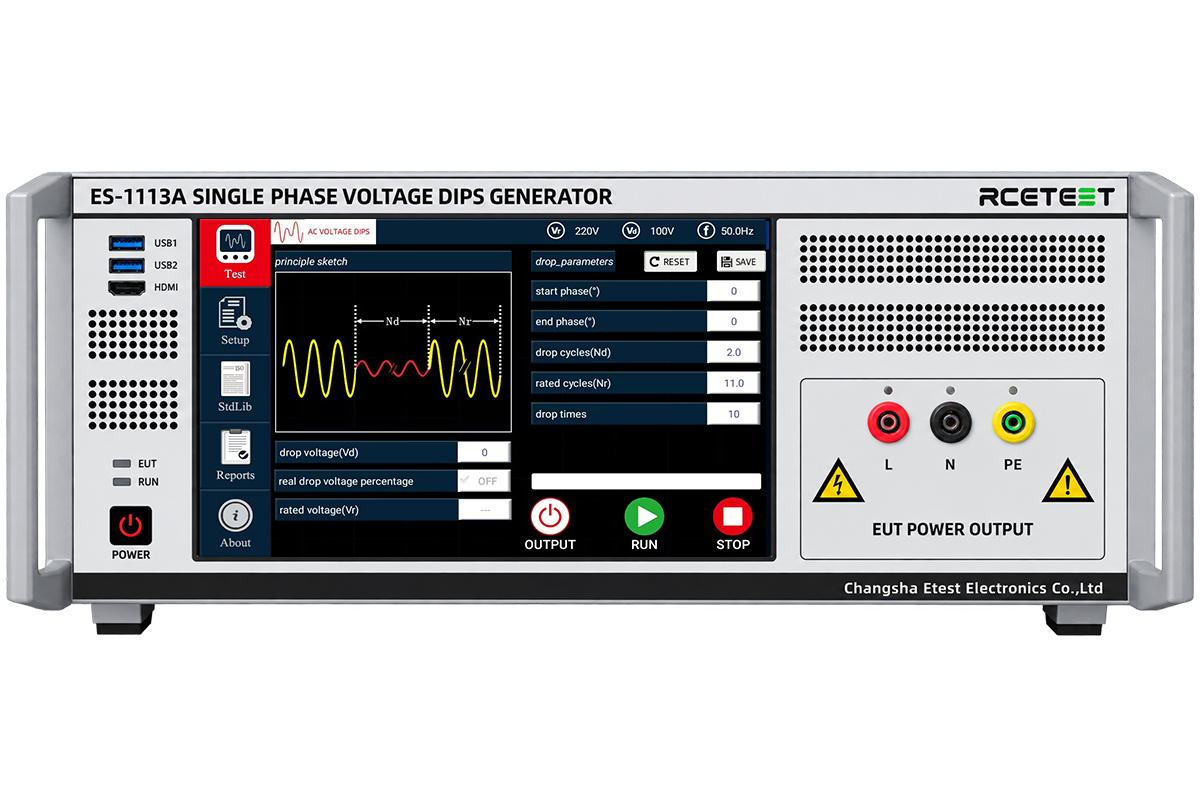 <b>ES-1113A Single Phase Voltage Dips Generator</b>
